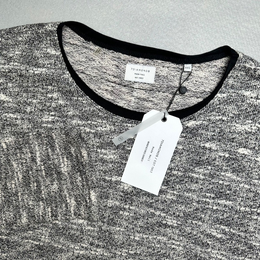 NWT 7 Diamonds Pujol Shirt Mens XXL Grey Marled Long Sleeve Crew Neck SWM-8537